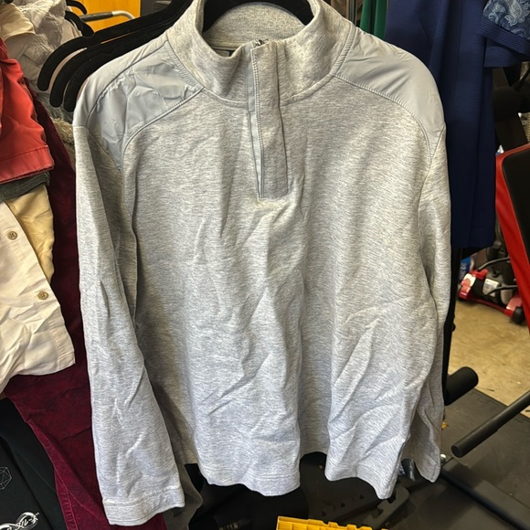 Vintage mens perry ellis mock neck 1/4 zip fleece pullover - Picture 1 of 5
